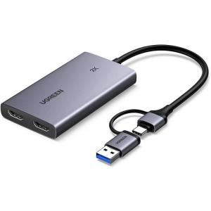UGREEN 4K@30Hz HDMI Capture Card, Full HD 2K 30FPS, 1080P 60FPS, HDMI to USB 3.0 HDMI Loop Out Video Capture Card with Low Latency for Streaming Gaming, Compatible with Switch 2/PS5/Xbox/PC/Mac