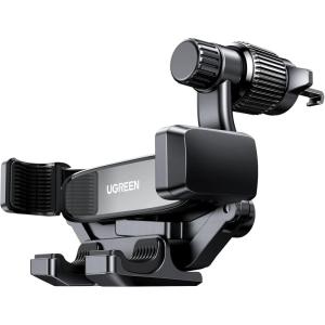 UGREEN Car Phone Holder Vent Phone Mount, Never Blocking Air Vent Clip Cellphone Holder Compatible with iPhone 17 16 15 14 13 12 Pro Max Mini Plus, iPhone 11 SE XS XR 8 7 6 6S Smartphone, Black