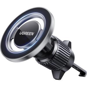 UGREEN Car Phone Mount for Magsafe Air Vent Car Mount Magnetic Phone Holder Compatible with iPhone 17 16 15 14 13 12 Pro Max, Strongest Magnet Black(Gray)