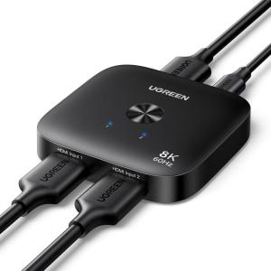 UGREEN HDMI 2.1 Switch 2 in 1 Out 8K@60Hz Ultra HD Supports 4K@240Hz 4K@120Hz VRR HDR10+ Dolby Atmos 48Gbps HDMI Switcher Compatible with Switch/Switch 2 PS5 Xbox Roku Firestick Apple TV