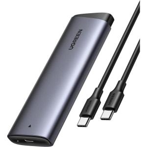 UGREEN M.2 NVMe SSD Enclosure 10Gbps USB 3.2 Gen 2 (10 Gbps) to NVME M-Key/(B+M) Key Solid State Drive External Enclosure Support UASP Trim for 2230/2242 /2260/2280 NVME SSDs