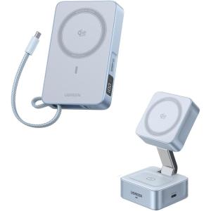UGREEN MagFlow Qi2 25W 10,000mAh Power Bank Bundle with Qi2 25W Magflow Wireless Charger