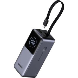 UGREEN Nexode Power Bank 20000mAh 130W with Built-in USB C Cable Laptop Travel Portable Charger, 80W Input, Fast Charging for MacBook Pro/Air/iPhone 17/16/iPad Pro/Galaxy S25 Ultra/Dell/HP and More