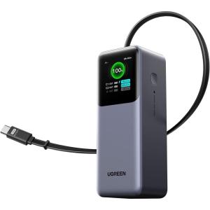 UGREEN Nexode Power Bank 20000mAh 165W with Built-in USB C Cable Laptop Travel Portable Charger, 100W Input, Fast Charging for MacBook Pro/Air/iPhone 17/16/iPad Pro/Galaxy S25 Ultra/Dell/HP and More