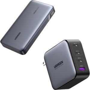 UGREEN Power Bank Bundle with 100W USB C Charger for MacBook Pro/Air, iPad Pro, iPhone 15 Pro, Galaxy S24 Ultra, Steam Deck, Google Pixelbook