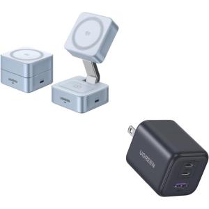 UGREEN Qi2 25W Magflow Wireless Charger Bundle with 45W GaN USB C Charger