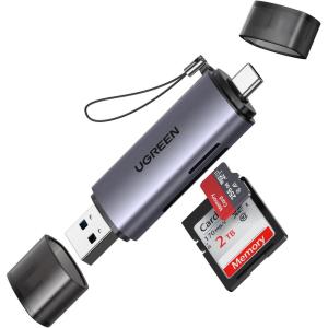 UGREEN SD Card Reader USB C, USB 3.0 Micro SD Card Reader 2 in 1 Memory Card Reader for MicroSD SDHC SDXC Compatible with PC Computer MacBook Laptop iPad iPhone 17 16 15 Pro/Pro Max