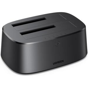UGREEN USB 3.0 to SATA Dual-Bay HDD Hard Drive Docking Station for 2.5” & 3.5” SATA HDD, Hard Drive Reader with Offline Clone and Duplicator Function Up to 16TBx2