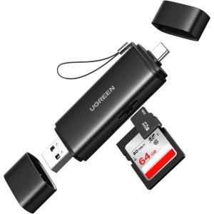 UGREEN USB C SD 4.0 Card Reader USB Memory Card Reader for SDXC, SDHC, MicroSD, MMC, RS-MMC, Micro SDXC, Micro SDHC, UHS-II, and UHS-I Support 312 MB/s SD