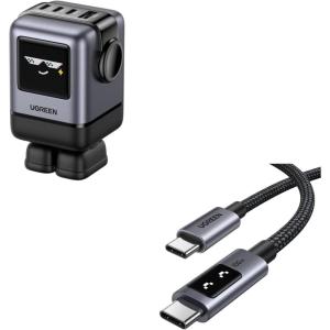 UGREEN Uno 100W Charger Bundle with Uno 3.3FT 100W USB C Cable for iPhone 16/16 Plus/16 Pro/16 Pro Max/15, MacBook Pro/Air, iPad Pro/Air, Galaxy S24 Ultra
