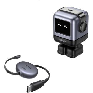 UGREEN Uno 30W USB C Charger Bundle with100W 3FT Retractable USB C Charger Cable for iPhone 17/16/15 Pro/15 Pro Max, MacBook Pro, iPad Pro, Dell XPS, Samsung Galaxy S25/S24/S23 Ultra