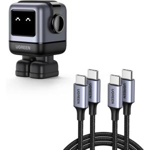 UGREEN Uno 65W USB C Charger Bundle with 100W 2-Pack USB C Cable for MacBook Pro, iPhone 17 Pro, Galaxy S25/S24, Pixel 10