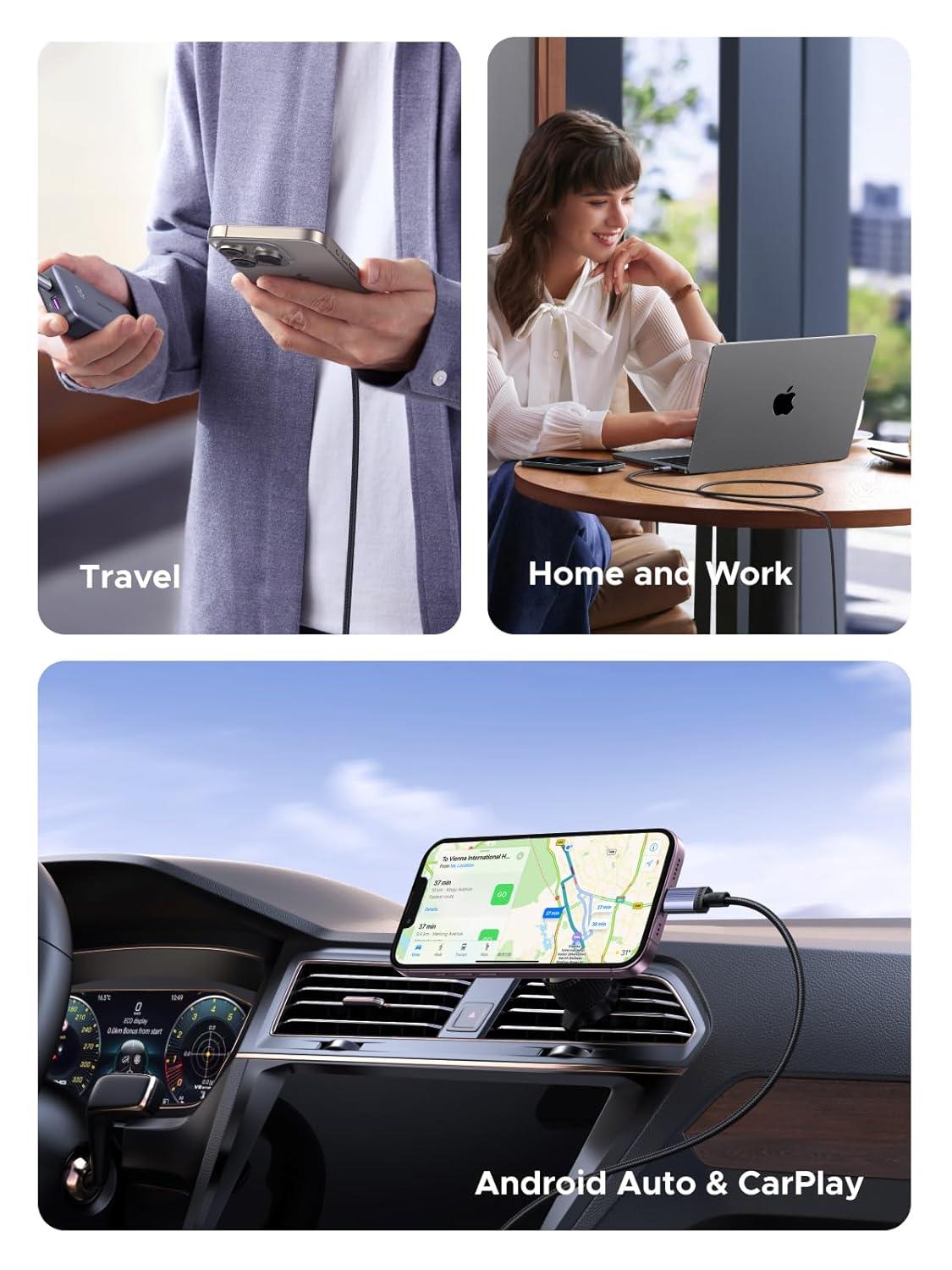 imageUGREEN 2Pack 240W USB C to USB C Cable Fast Charging USB C Cable for iPhone 17 Pro Max1615 Galaxy S25S24S23 Pixel 1098 MacBook ProAir ThinkBook Dell XPS iPad ProAir Steam Deck 66FT10FT