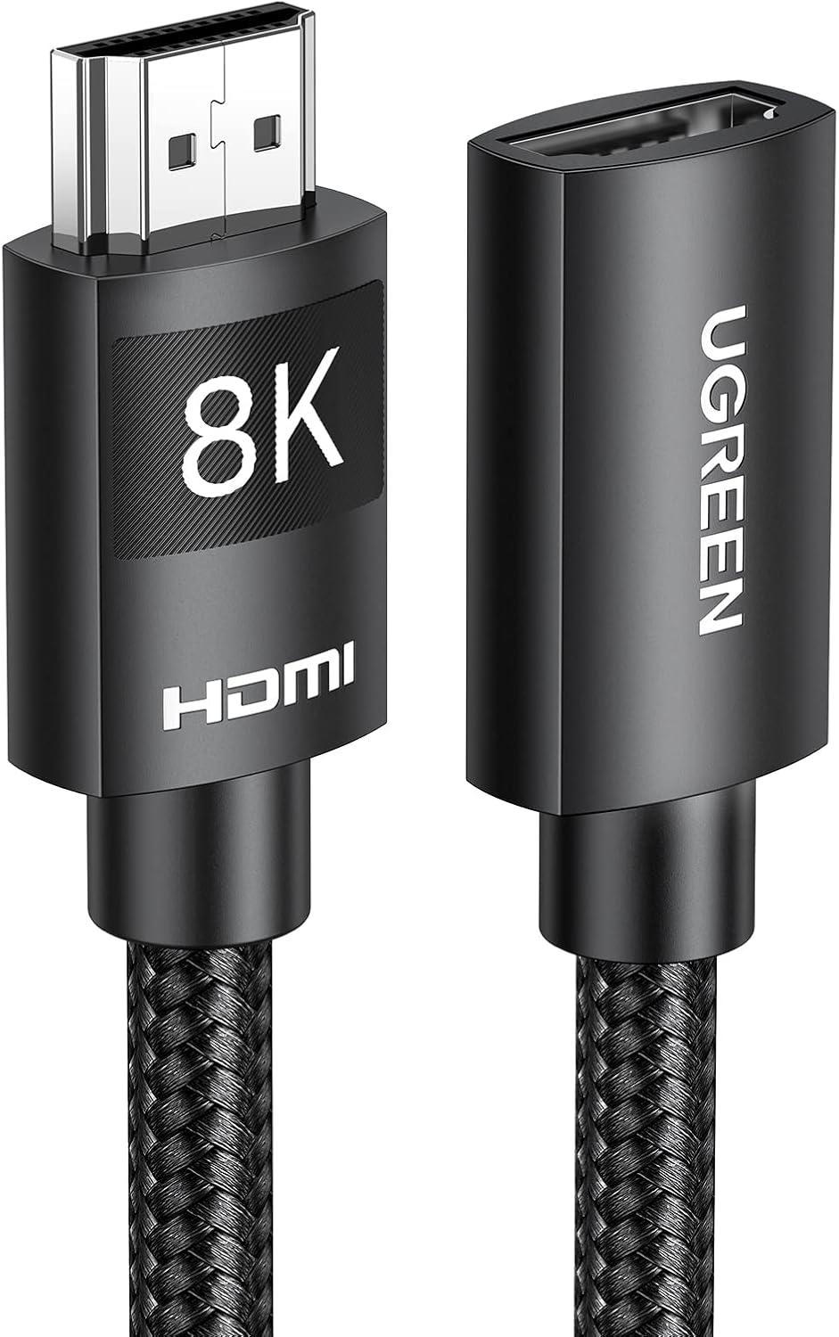 imageUGREEN HDMI Extender 8K 10K HDMI Extension Cable 21 Ultra High Speed Cord 4K Male to Female Adapter Compatible with MacBook Pro 2023PS5Xbox Series XRoku TVUHD TVBluray 15FT15FT