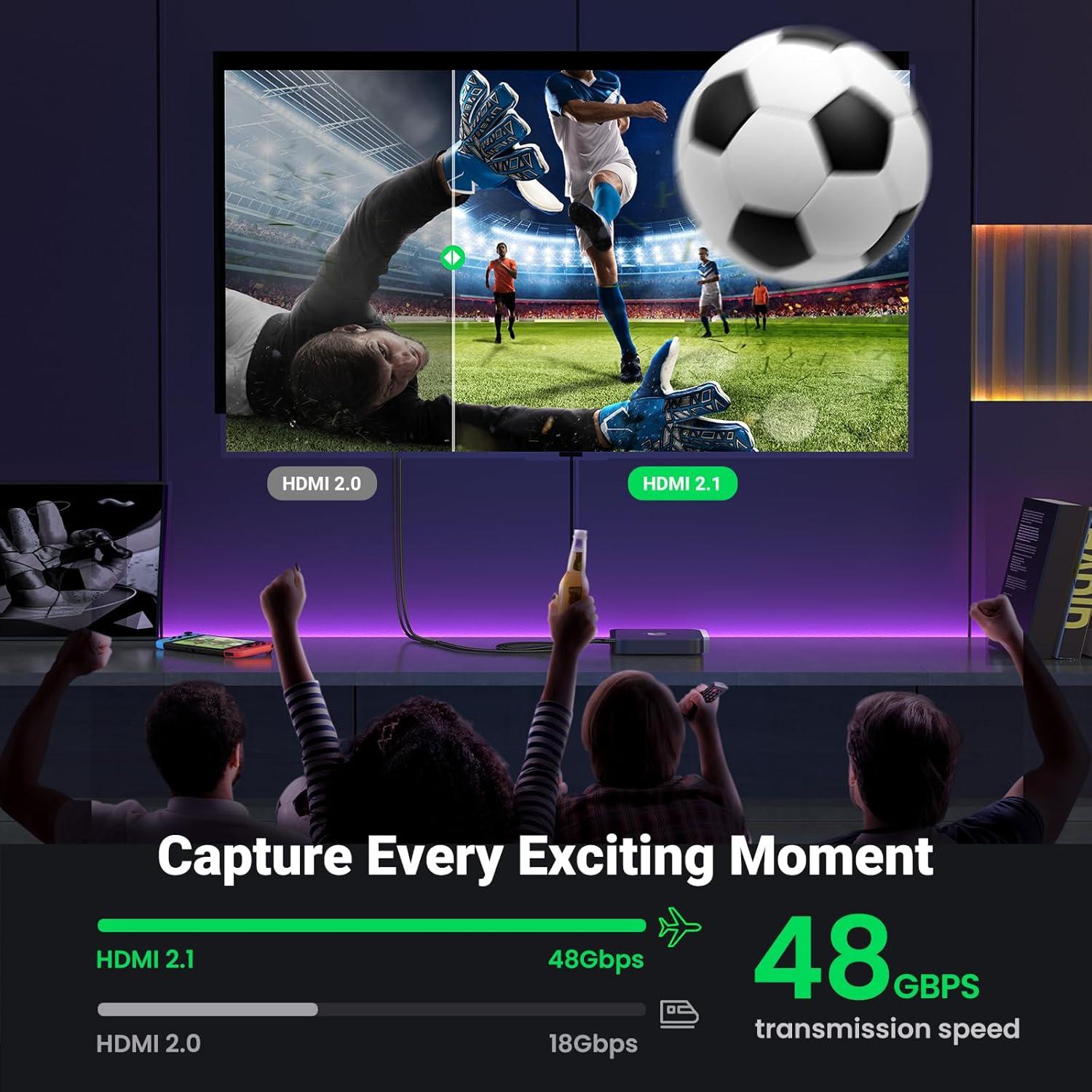 imageUGREEN HDMI Extender 8K 10K HDMI Extension Cable 21 Ultra High Speed Cord 4K Male to Female Adapter Compatible with MacBook Pro 2023PS5Xbox Series XRoku TVUHD TVBluray 15FT15FT