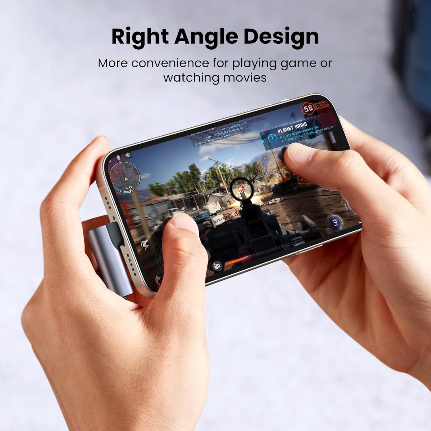 imageUGREEN Headphone Adapter for iPhone Lightning to 35mm Jack MFi TRRS Aux Earphone Stereo Audio Mic Converter Mini Dongle Compatible with iPhone 14 13 Pro Max 12 11 XR XS SE 2022 iPad Headset Car