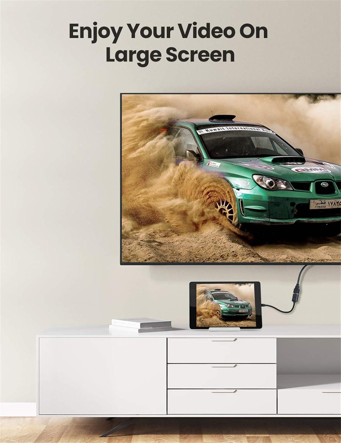 imageUGREEN Micro HDMI to HDMI Adapter Male to Female Cable HDMI 20 4K60Hz HDR 3D Dolby 18Gbps High Speed Compatible with Raspberry Pi 500Pi 5GoPro Hero 7 6Retroid Pocket 3 16FT06FT