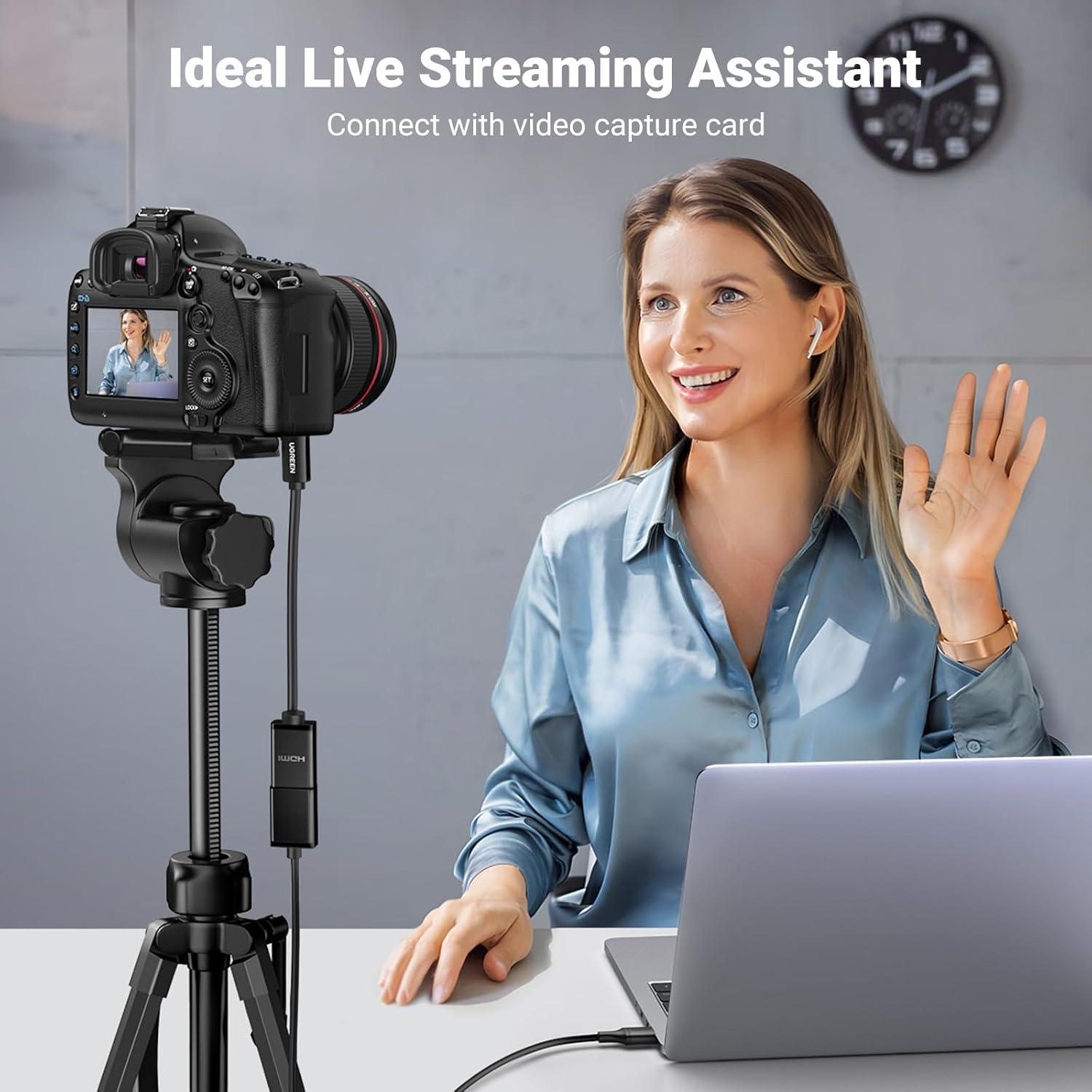 imageUGREEN Micro HDMI to HDMI Adapter Male to Female Cable HDMI 20 4K60Hz HDR 3D Dolby 18Gbps High Speed Compatible with Raspberry Pi 500Pi 5GoPro Hero 7 6Retroid Pocket 3 16FT16FT