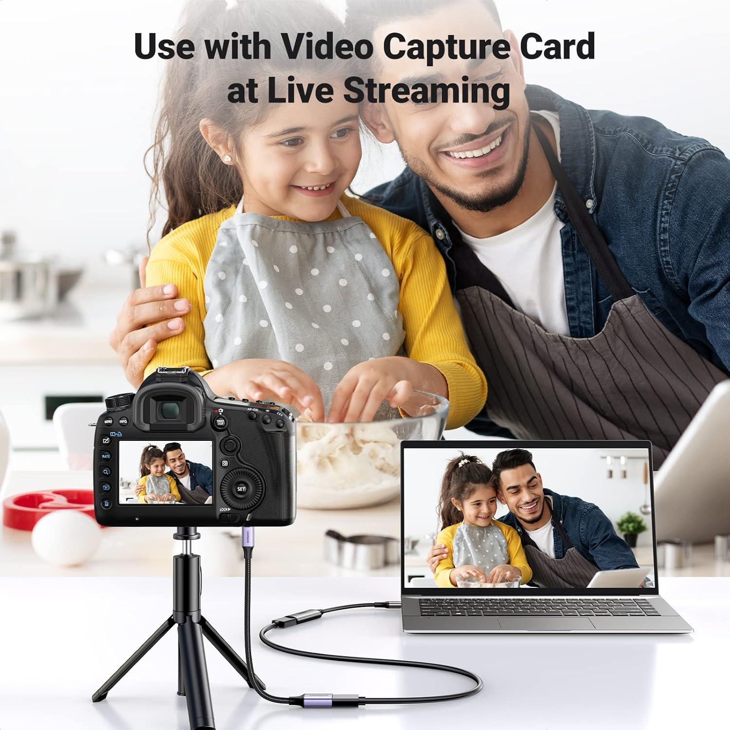 imageUGREEN Micro HDMI to HDMI Adapter Micro HDMI to Female HDMI Aluminum HDMI Cable Adapter Supports 4K 3D 1080P Compatible with Raspberry Pi 54Pi 500 GoPro Hero 7 Nikon B500 8 Inch Grey