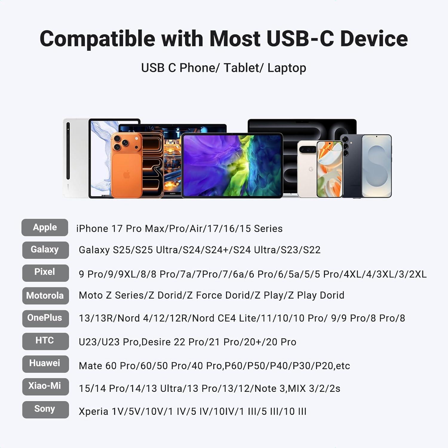 imageUGREEN USB C to 35mm Audio Adapter 3 in 1 Charger and Headphone Splitter USB C to Aux Dual Headphone Jack with PD 60W Fast Charge Cable for iPhone 1716 Pro Max Galaxy S2524 Ultra Pixel 10 iPad