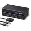 imageUGREEN HDMI KVM Switch 1 Monitor 2 Computers 4K60Hz with 4 USB 30 Ports KVM Switches for 2 Computers Share One HDMI Monitor Keyboard Mouse Hard Drives Webcam with 2 USB Cables Controller