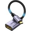 imageUGREEN Micro HDMI to HDMI Adapter Micro HDMI to Female HDMI Aluminum HDMI Cable Adapter Supports 4K 3D 1080P Compatible with Raspberry Pi 54Pi 500 GoPro Hero 7 Nikon B500 8 Inch Grey