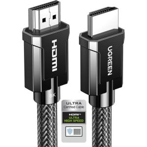 UGREEN 8K HDMI 2.1 Cable Certified 6.6FT, 10K Ultra High Speed HDMI Cord 4K 240Hz 48Gbps HDCP 2.2&2.3 eARC HDR Dolby Compatible for PS5 Xbox Series X/Switch 2/Roku TV/Laptop/Monitor/Mac mini M4 Pro(16FT)