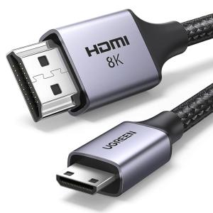 UGREEN 8K Mini HDMI to HDMI Cable 6.6FT Aluminum Braided 8K@60Hz 4K@240Hz Bidirectional HDR eARC Compatible with Raspberry Pi Zero Camera Camcorder Graphics Card Tablet Projector(200 Centimeters)