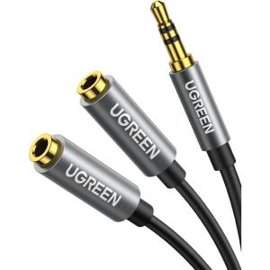 UGREEN Headphone Splitter 3.5mm Audio Stereo Y Splitter Aux Extension Cable Male to Female Dual Headphone Jack Adapter for Earphone Compatible with Switch 2/PS4/PS5 iPhone iPad, Tablet, Laptop, 7.87″