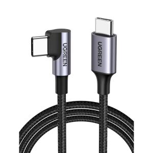 UGREEN Right Angle USB C Cable 6.6FT, 60W USB C to USB C Cable 90 Degree Type C Cable for iPhone 17/16, MacBook Pro/Air, iPad Pro 2022/Air 5/Mini 6, Galaxy S25/S24/S23, Pixel 10/9, Switch(10ft)