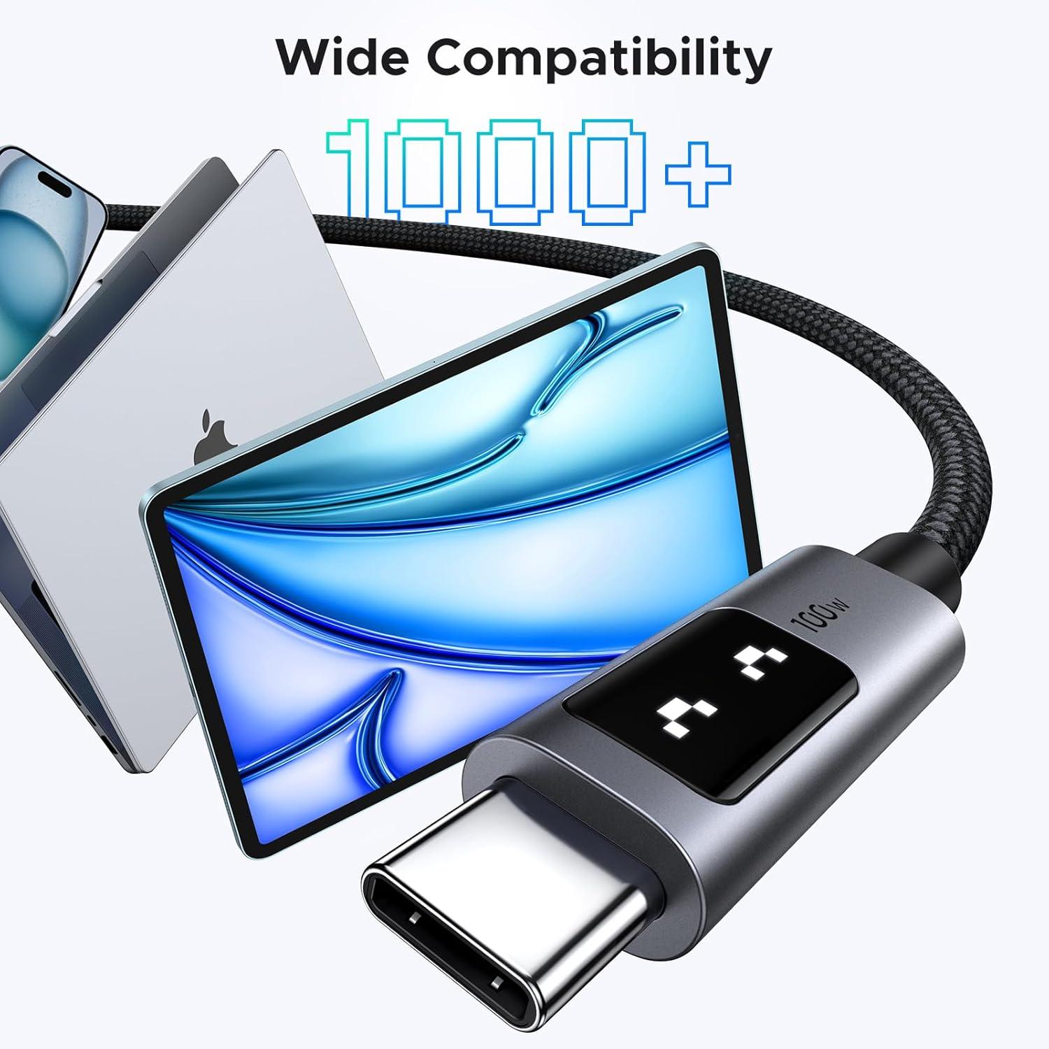 imageUGREEN 45W GaN 3Port Fast Charger 100W USBC to USBC Fast Charge Cable 66 ft Universal PDPPS SuperCharge Bundle for Laptop Phone amp Tablet