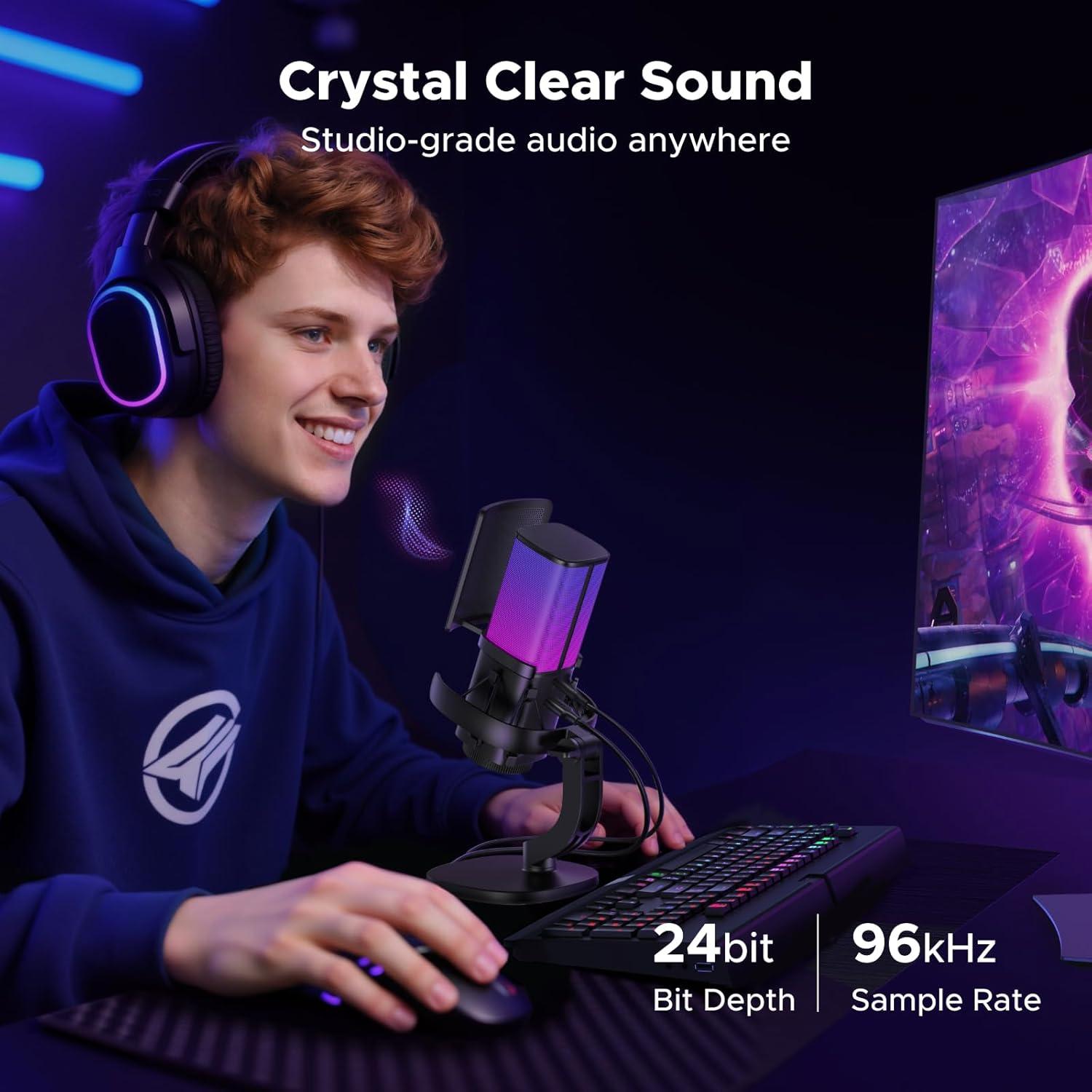 imageUGREEN 4K Webcam Bundle with Gaming Microphone for PC 24bit96kHz