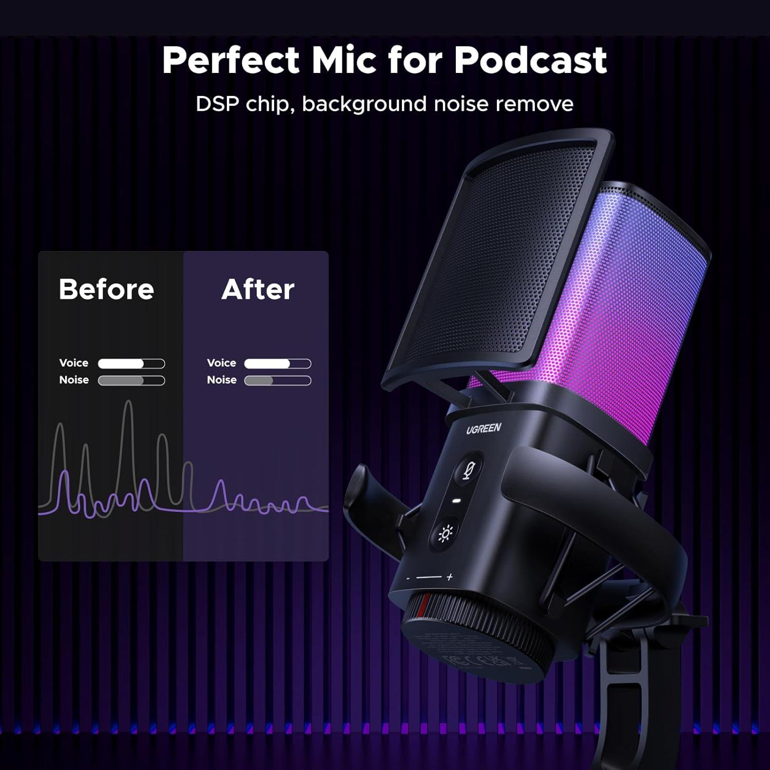 imageUGREEN 4K Webcam Bundle with Gaming Microphone for PC 24bit96kHz