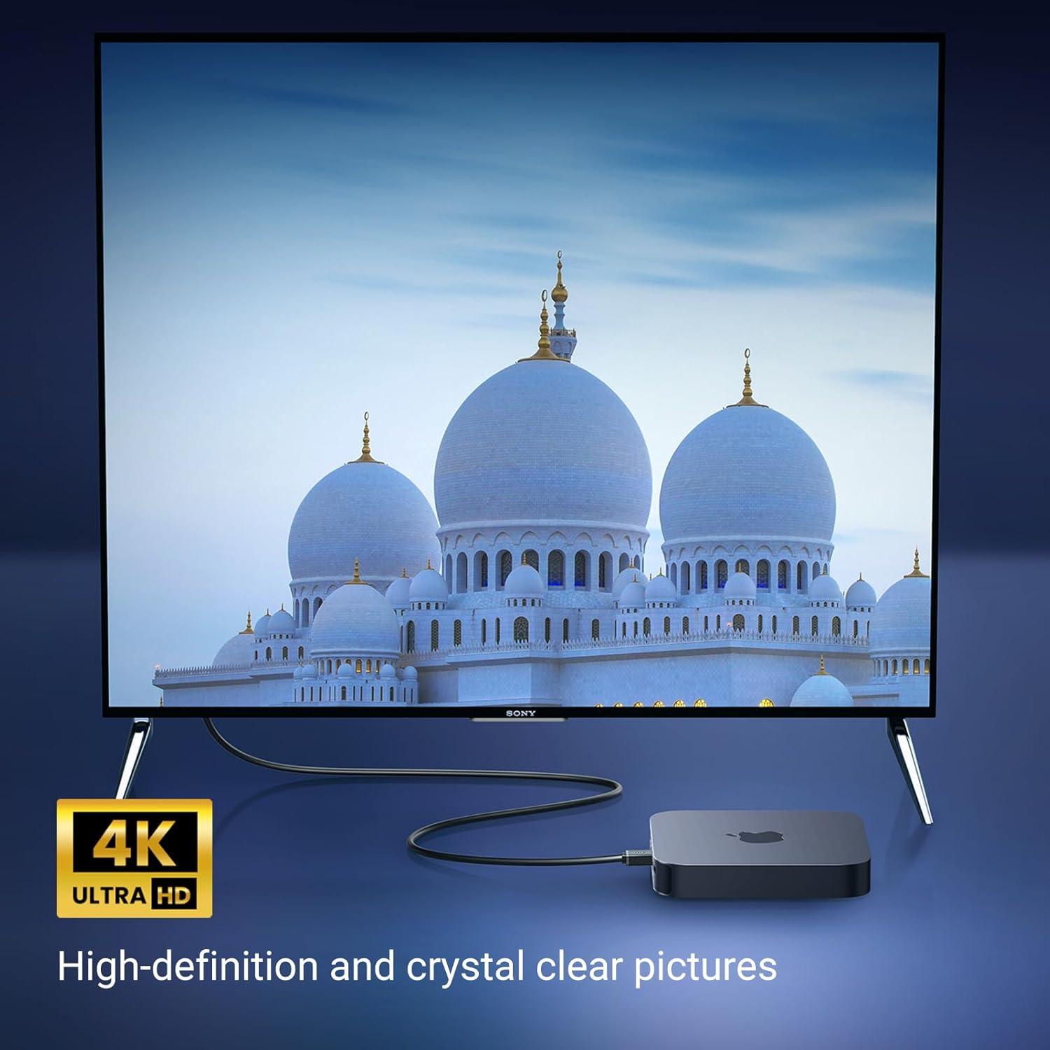 imageUGREEN HDMI Cable Right Angle 4K 90 Degree HDMI Cord High Speed Down Angle HDMI 20 Cable 4K60Hz HD 3D 1080P ARC Compatible for Laptop Monitor Nintendo Switch 2 Xbox PS5 PC TV 33FT66FT