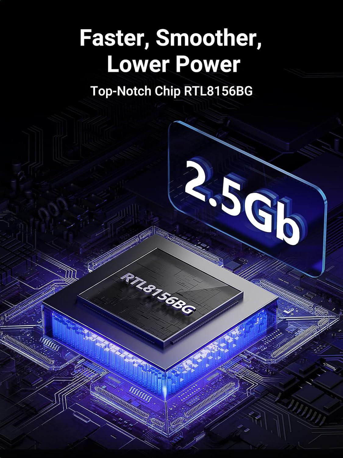 imageUGREEN USB 30 to Ethernet Adapter 5 in 1 Multiport Hub Bundle with 25Gb USB to Ethernet Adapter Ethernet to USB Adapter for Laptop Aluminum