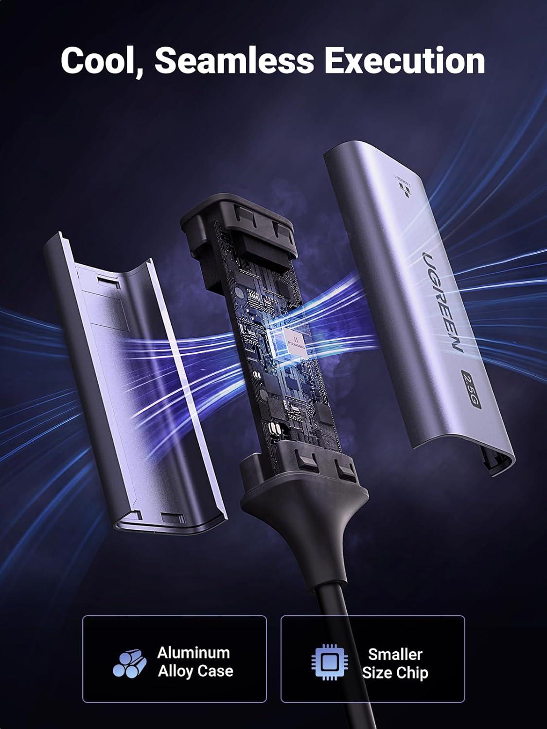 imageUGREEN USB C to Ethernet Adapter Gigabit RJ45 to USB 30 TypeC Thunderbolt 3 LAN Network Adapter Bundle with 25Gb USB to Ethernet Adapter Ethernet to USB Adapter for Laptop