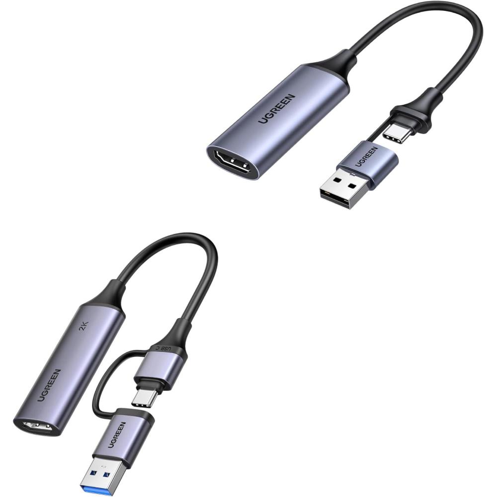 imageUGREEN Full HD 1080P Capture Card 4K HDMI to USB 20 Bundle with 2K30Hz Video Capture Card HDMI to USB 30 A and USB C 4K Input