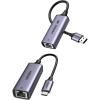 imageUGREEN USB C to Ethernet Adapter Gigabit RJ45 to USB 30 TypeC Thunderbolt 3 LAN Network Adapter Bundle with 25Gb USB to Ethernet Adapter Ethernet to USB Adapter for Laptop