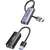 imageUGREEN USB to Ethernet Adapter 1000Mbps Ethernet Adapter with USB 30 Bundle with UGREEN 25Gb USB to Ethernet Adapter Ethernet to USB Adapter for Laptop Aluminum