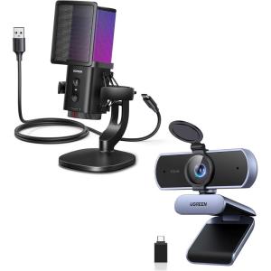 UGREEN 4K Webcam Bundle with Gaming Microphone for PC 24bit/96kHz