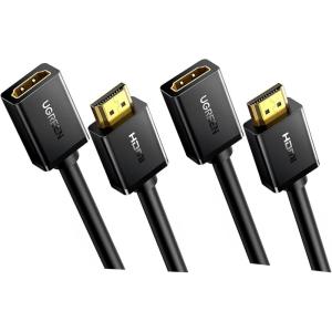 UGREEN HDMI Extension Cable (1.5FT Bundle with 3FT) HDMI Male to Female Adapter Cord Compatible with Roku TV Stick PS5 PS4 Xbox Laptop PC Nintendo Switch