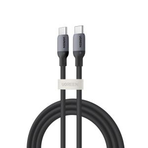 UGREEN USB C to USB C Cable, Silicone Material 60W USB C Fast Charging Cable, Type C Cable Compatible with iPhone 15/15 Pro, Samsung Galaxy S24/S23, MacBook, iPad, Google Pixel etc, 3.3FT Black