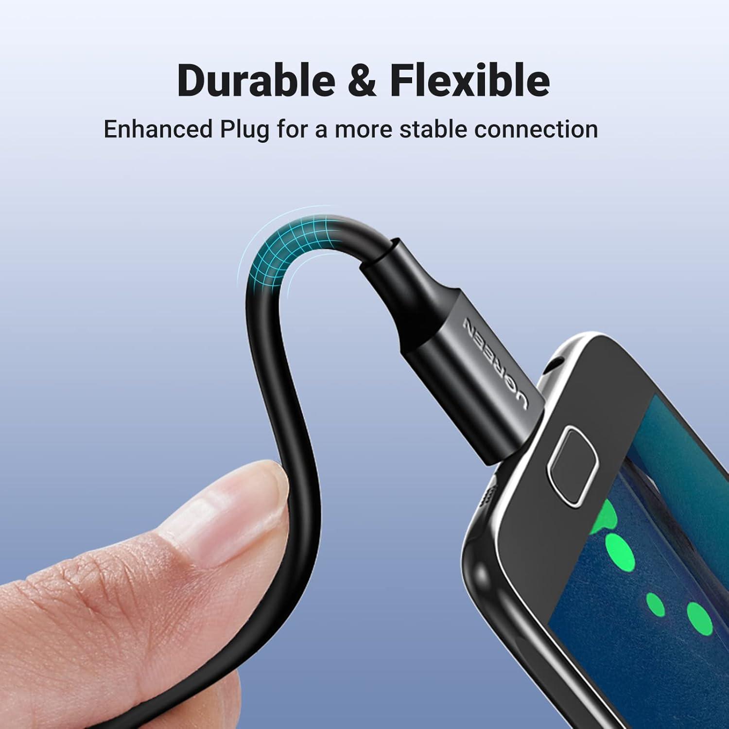 imageUGREEN Micro USB 30 Cable USB 30 Type A Male to Micro B Cord Compatible with Samsung Galaxy S5 Note 3 Camera Hard Drive and More 6ft15FT